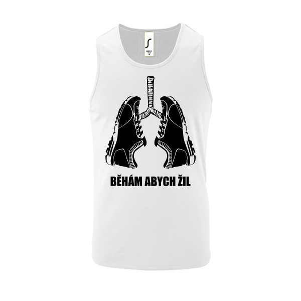 Pánské funkční tílko s potiskem Běhám abych žil